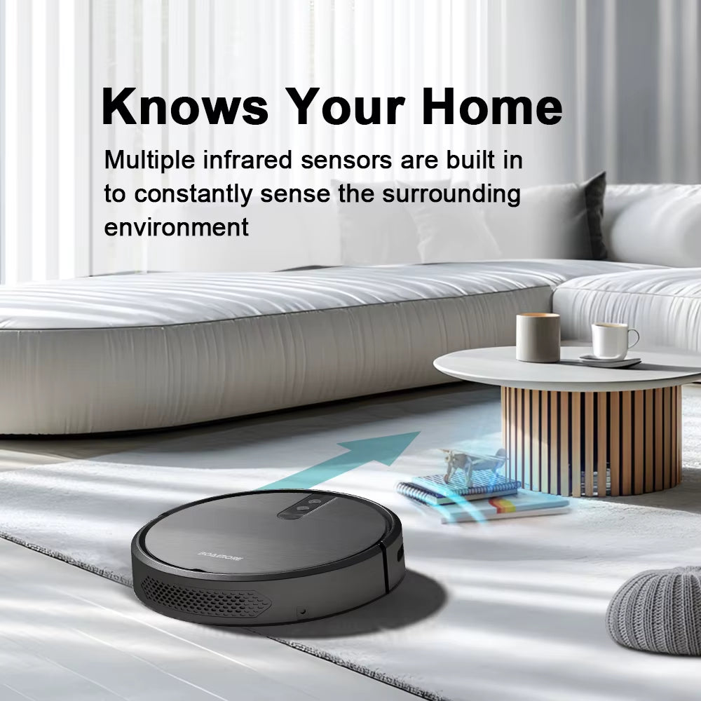 Smart Vacuum Cleaner Robot 3600PA Sweeper Floor Wireless Auto-Recharge Navigation Area on Map Pet Hair for Home Cleaning Robotic