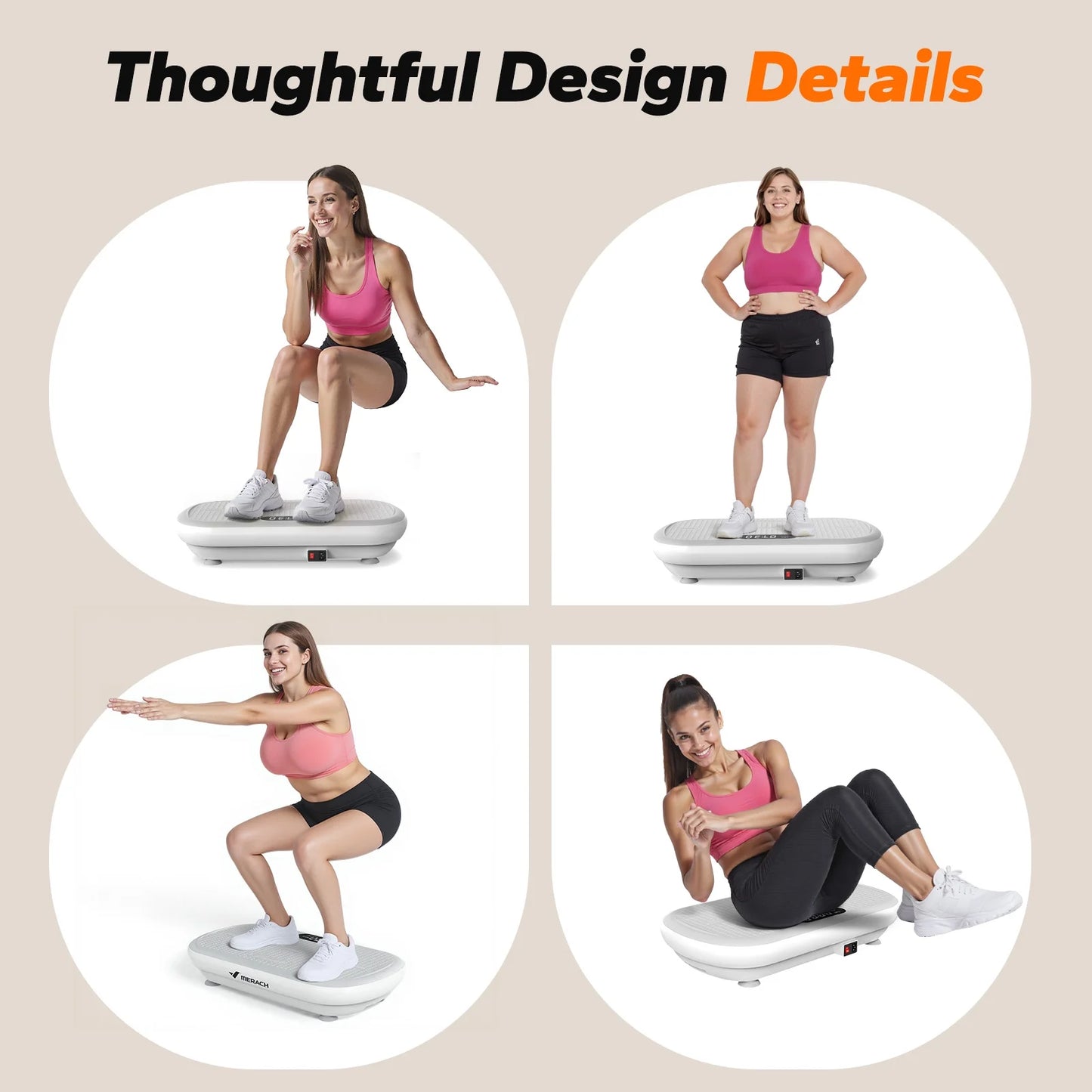 Vibration Plate Trainer Pro - 440 Lb Support, Enhanced Motor, Bluetooth, Silicone Pedals