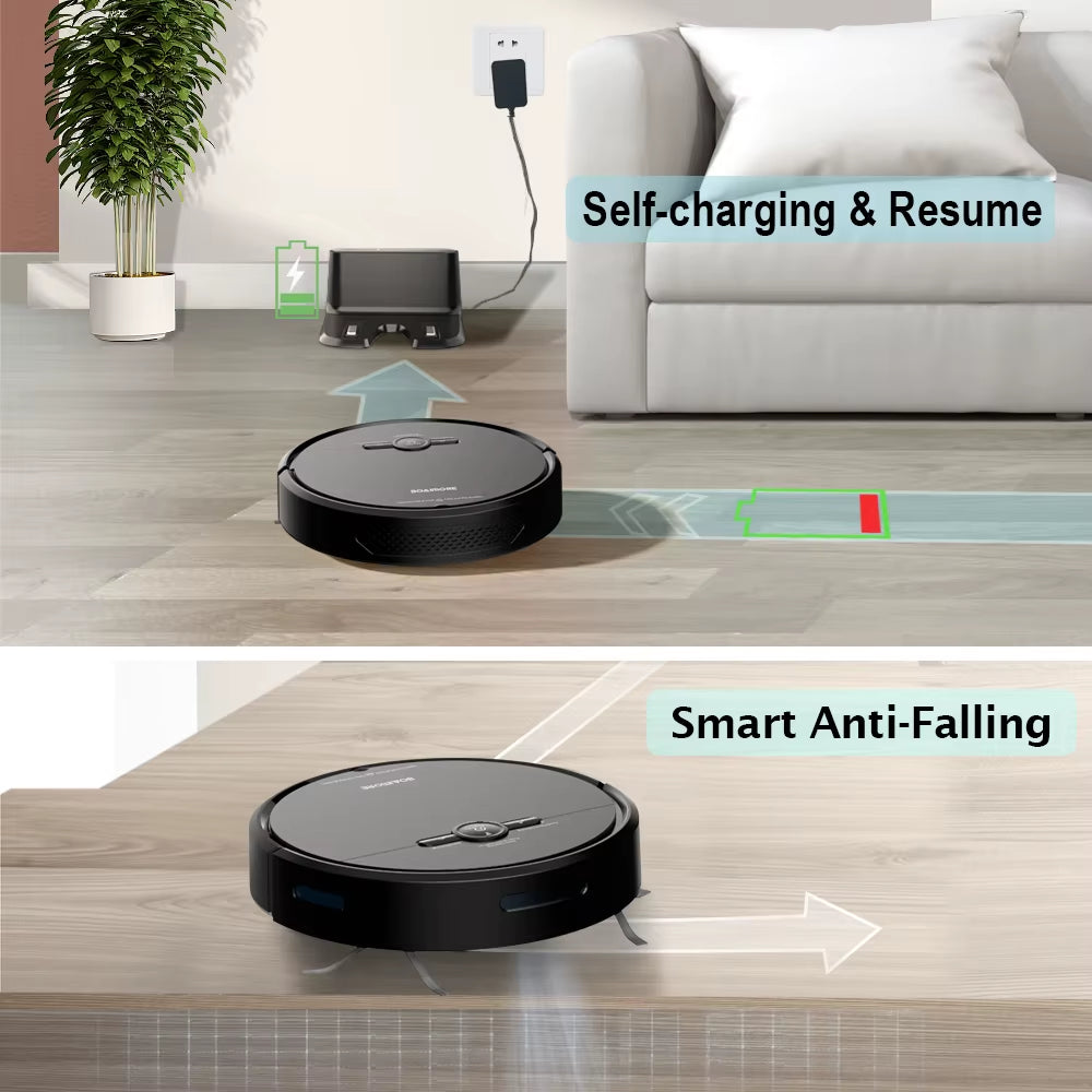 3600PA Vacuum Cleaner Robot,Smart Voice Control,Wireless Auto Charging,Floor Sweeper,Navigation Area on Map,Cleaning Robot