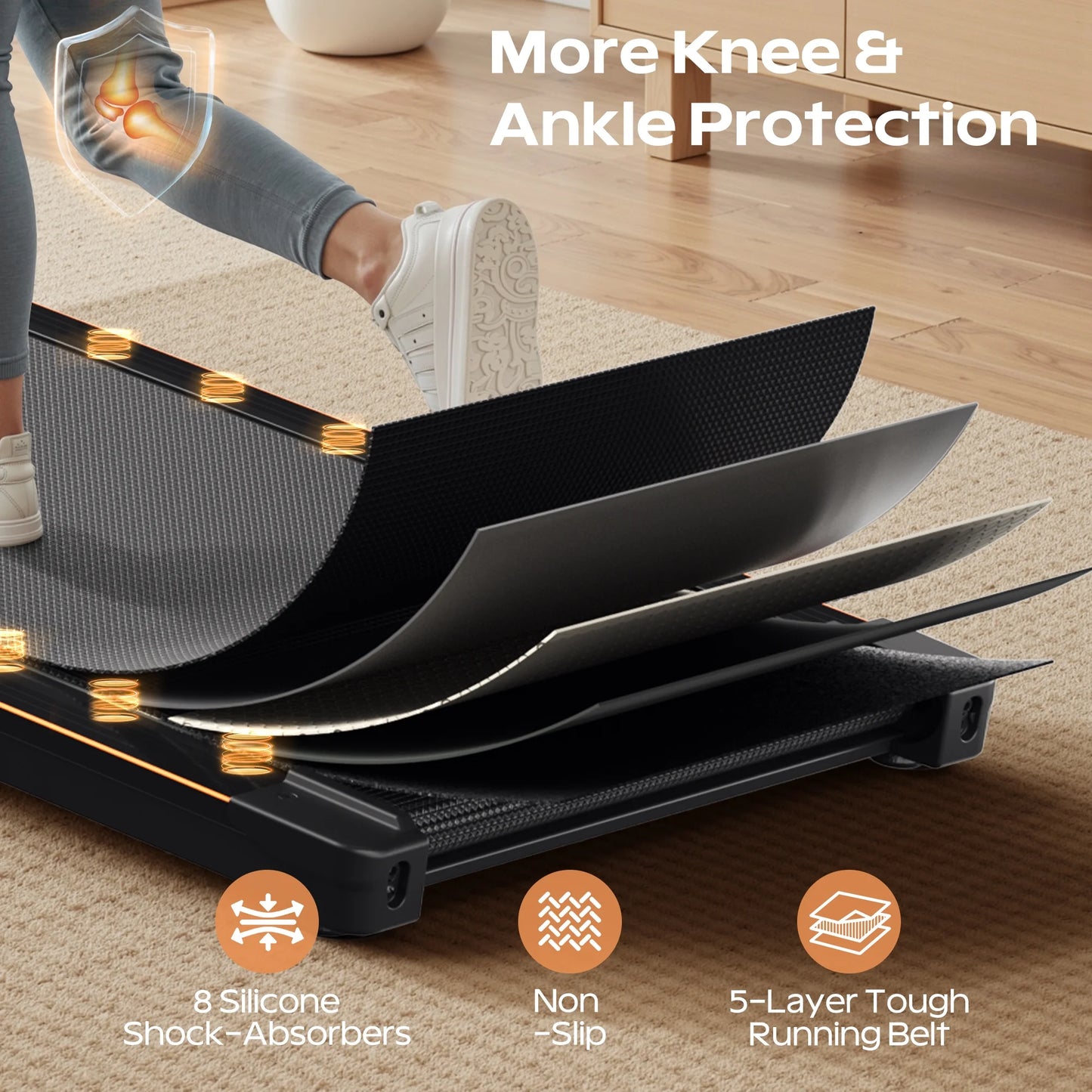 Walking Pad with Incline, Portable Treadmill for Home, 4 in 1 Walking Pad Incline with Remote Control 300LB Capacity, 2.5HP Compact Treadmill with LED Display for Walking and Running