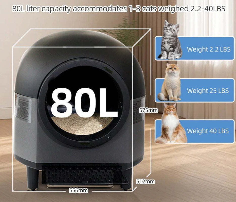HEYBO Automatic Cat Litter Box Self Cleaning Smart Litter Box