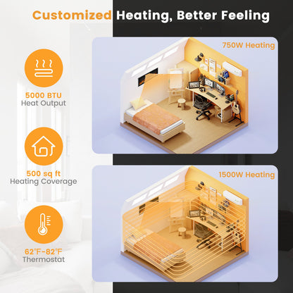 50 Inches Electric Fireplace in-Wall Recessed with Remote Control and Adjustable Color and Brightness-50 inches