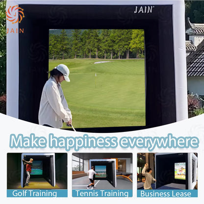 Indoor Inflatable Golf Simulator Kids Golf Practice Swing Tent Inflatable Driving Range Trainning Cage for Exercise&Play