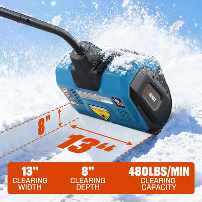 Corded Electric Snow Shovel, 13-Inch Width & 480 Lbs/Min Removal for Quick Cleanup Driveways, Steps & Sidewalks