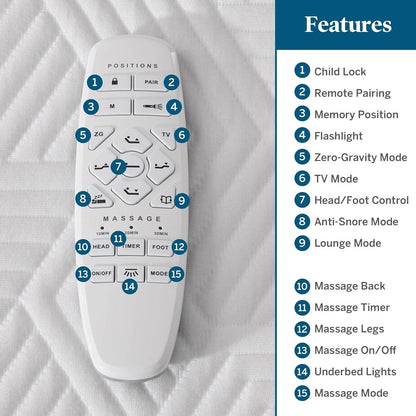 L600 Twin XL Adjustable Bed Base with Zero Gravity, Bluetooth, Massage, USB Ports & App Control
