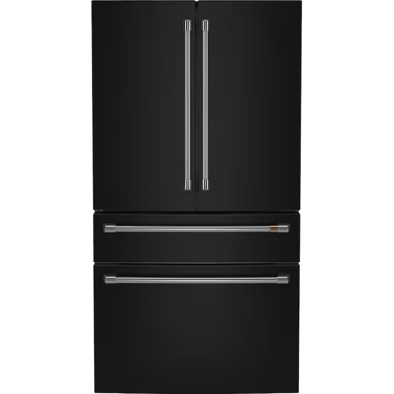 Standard-Depth Matte White with Brushed Bronze Handles 28.7-Cu Ft 4 -Door 36-In Wide Smart Compatible French Door Refrigerator with Ice Maker with Water Dispenser ( Matte White with Brushed Bronze Handles ) ENERGY STAR Certified