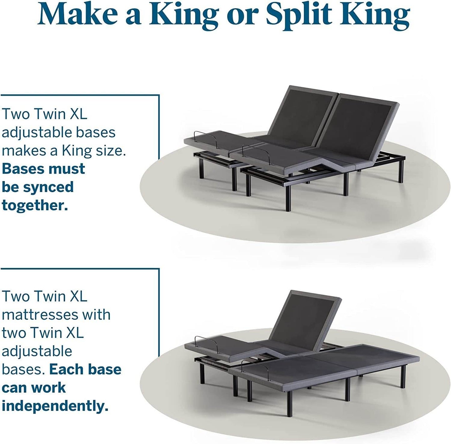 L600 Twin XL Adjustable Bed Base with Zero Gravity, Bluetooth, Massage, USB Ports & App Control