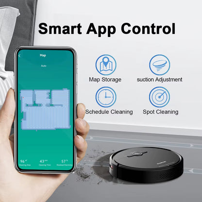 3600PA Vacuum Cleaner Robot,Smart Voice Control,Wireless Auto Charging,Floor Sweeper,Navigation Area on Map,Cleaning Robot