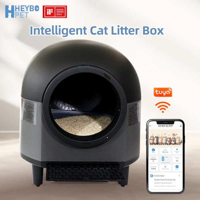 HEYBO Automatic Cat Litter Box Self Cleaning Smart Litter Box