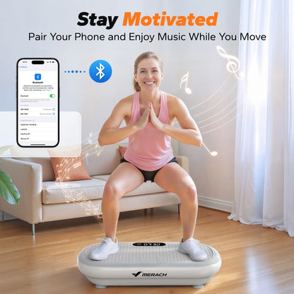 Vibration Plate Trainer Pro - 440 Lb Support, Enhanced Motor, Bluetooth, Silicone Pedals